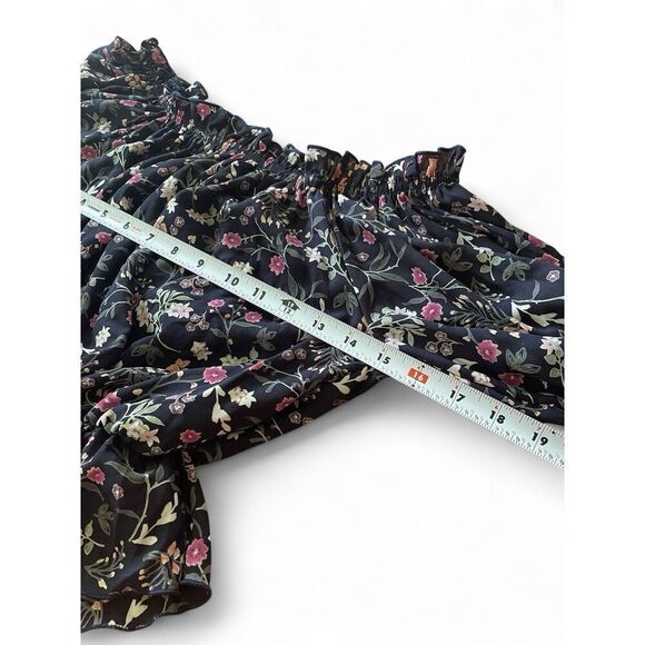 SAINTS & HEARTS Floral Print Puff Sleeves Peasant Blouse USA Size S Excellent Co - Picture 4 of 7